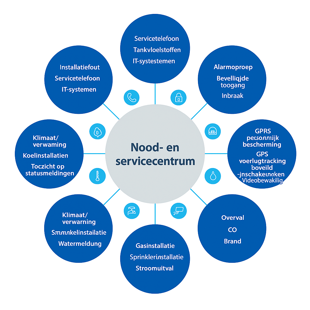 Een infographic met holistische oplossingen die door diensten worden geleverd